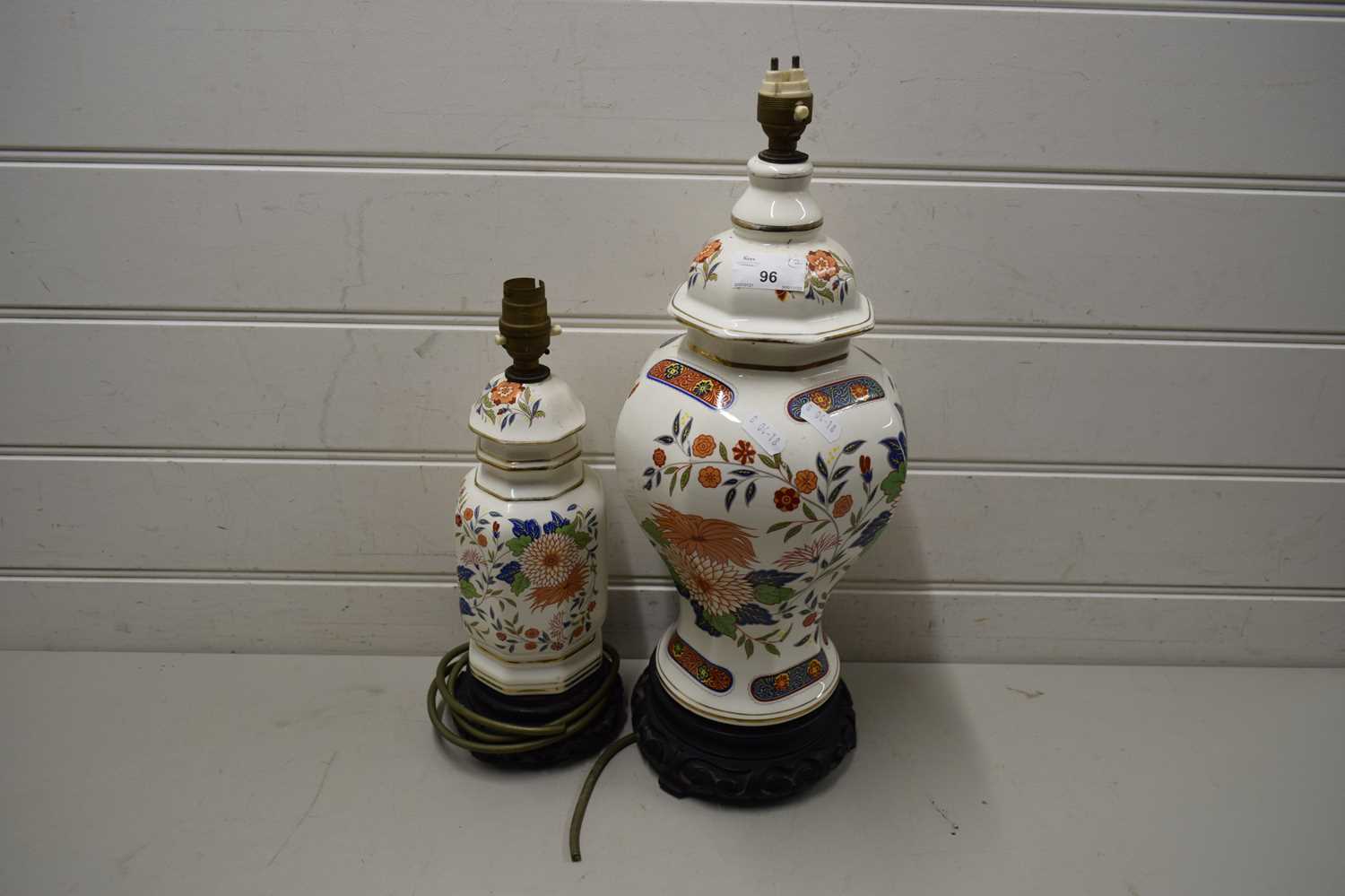 TWO MODERN ORIENTAL CERAMIC TABLE LAMPS