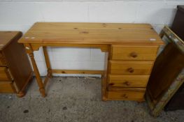 MODERN PINE FOUR DRAWER DESK OR DRESSING TABLE, 116CM WIDE