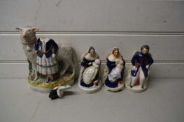 MIXED LOT OF FOUR STAFFORDSHIRE FIGURES