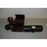 CASED VANITY BRUSH SET AND A CAMERA LENS CASE