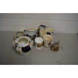 VARIOUS CERAMICS TO INCLUDE 19TH CENTURY MUGS, SUGAR BASIN AND OTHER ITEMS