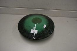 CIRCULAR ART GLASS VASE, UNSIGNED