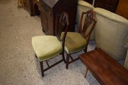 PAIR OF GEORGIAN STYLE MAHOGANY FRAMED SHIELD BACK DINING CHAIRS