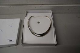 MODERN SILVER CHOKER NECKLACE BY CATHERINE BEST WITH FITTED CASE