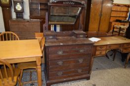 LATE VICTORIAN AMERICAN WALNUT FIVE DRAWER DRESSING CHEST WITH ADJUSTABLE MIRROR, 91CM WIDE