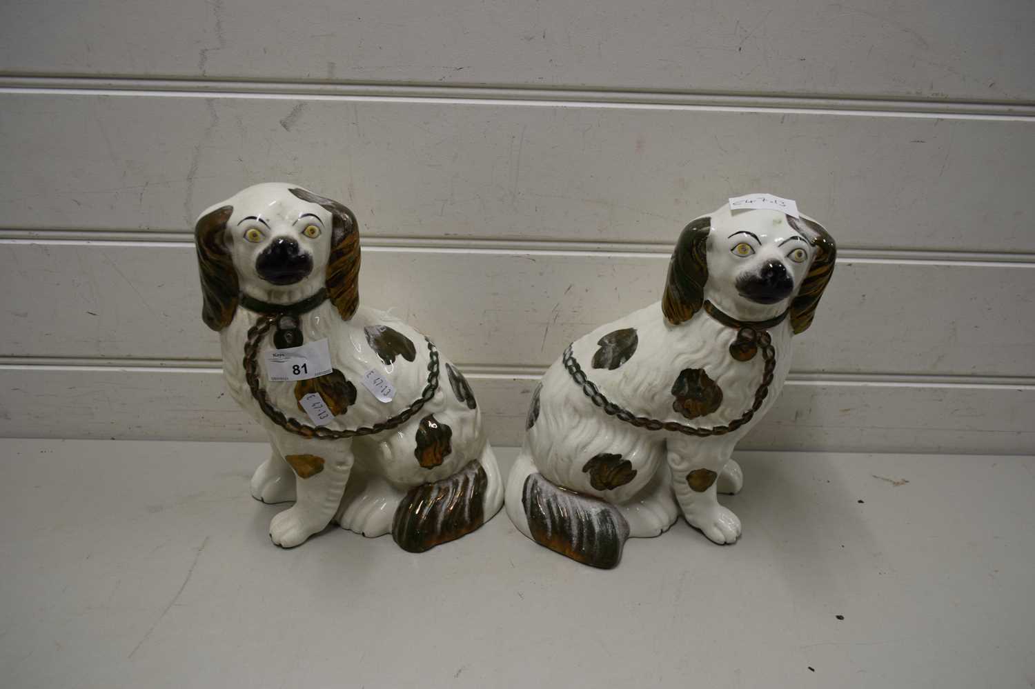 PAIR OF VICTORIAN STAFFORDSHIRE DOGS