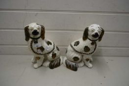 PAIR OF VICTORIAN STAFFORDSHIRE DOGS