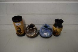 FOUR VARIOUS SMALL BRETBY VASES
