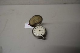 Second quarter of 19th century hallmarked silver cased full hunter pocket watch having gold hands to