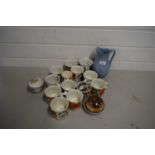 DOULTON STONEWARE VESTA STAND, VARIOUS 19TH CENTURY AND LATER CUPS AND SAUCERS