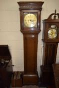 EDWARD BARTHOLOMEW OF SHERBORNE, LONGCASE CLOCK WITH BRASS FACE, 8-DAY MOVEMENT AND OAK CASE