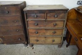 VICTORIAN MAHOGANY FIVE DRAWER CHEST (FOR RESTORATION), 90CM WIDE