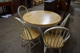 PEDESTAL TABLE AND CHAIRS