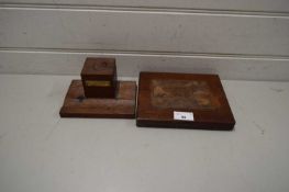 DESK STAND MARKED 'FROM THE TEAK OF HMS IRON DUKE, ADMIRAL JELLICOE'S FLAGSHIP, JUTLAND, 1916'