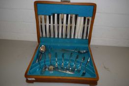 CASE OF MID-CENTURY STEEL CUTLERY