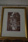 VALMA TOPLIS, COLOURED PRINTS, SPAIN AND ITALIAN VIEW, BOTH GILT FRAMED AND GLAZED (2)