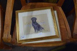 TWO FRAMED STUDIES - FLAT COATED RETRIEVERS