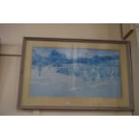 COLOURED PRINT, CHILDREN AT BOATING LAKE, F/G