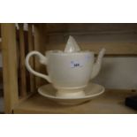 MANOR FARM POTTERY TEA POT WITH YACHT SHAPED HANDLE