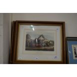 FORES COACHING RECOLLECTIONS, TWO COLOURED ENGRAVINGS, FRAMED