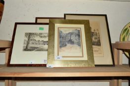 FOUR VARIOUS PRINTS, ARCHITECTURAL INTEREST