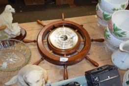 SHIPS WHEEL SHAPED BAROMETER