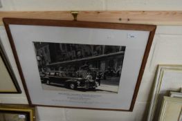 FRAMED BLACK AND WHITE PHOTOGRAPH, HER ROYAL HIGHNESS PRINCESS ELIZABETH AT THE NORWICH FESTIVAL,