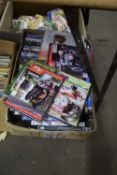 TWO BOXES OF DVDS TO INCLUDE MOTORCYCLE RACING INTEREST