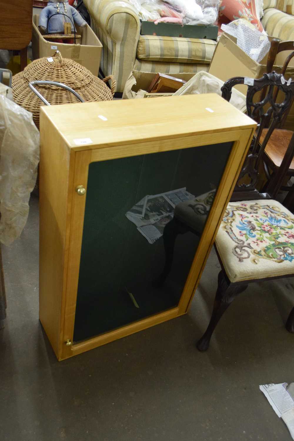 LIGHT OAK GLAZED DISPLAY CABINET