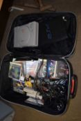 CASE CONTAINING PLAYSTATION II, PLAYSTATION I PLUS VARIOUS GAMES, CONTROLLERS ETC