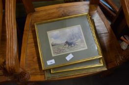 TWO FRAMED STUDIES - FLAT COATED RETRIEVER AND A NESTING BIRD (2)