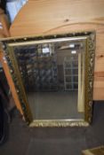 MODERN BEVELLED WALL MIRROR IN GILT FINISH FRAME