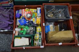 MIXED LOT TWO BOXES VARIOUS LIGHT BULBS AND GARAGE SUNDRIES