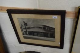 FRAMED BLACK AND WHITE PHOTOGRAPH, NORWICH MOTOR COMPANY