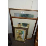 MIXED LOT ASSORTED PICTURES TO INCLUDE A PASTEL STUDY OF BARNS, J ADAMS STUDY OF A LAKE SCENE