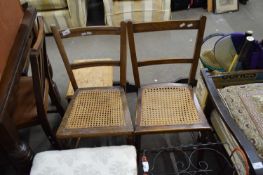 TWO CANE SEATED BEDROOM CHAIRS