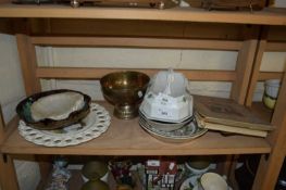 MIXED LOT VARIOUS CERAMICS, SILVER PLATED BOWL ETC