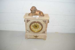 LATE 19TH/EARLY 20TH CENTURY ALABASTER CASED MANTEL CLOCK