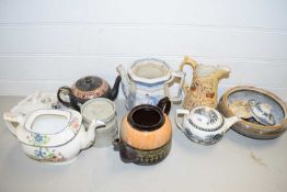 MIXED LOT VARIOUS CERAMCS TO INCLUDE RANGE VARIOUS VICTORIAN AND LATER TEA POTS
