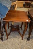 EDWARDIAN MAHOGANY TWO-TIER SQUARE TABLE, 55CM WIDE