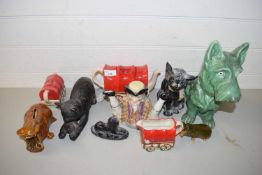 COLLECTION VARIOUS ITEMS TO INCLUDE NOVELTY TEA POT, LARGE SYLVAC TYPE SCOTTIE DOG AND OTHER