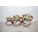 GRADUATED SET OF THREE MASONS IRONSTONE JUGS