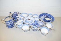 RANGE OF 19TH CENTURY AND LATER BLUE AND WHITE TEA AND TABLE WARES