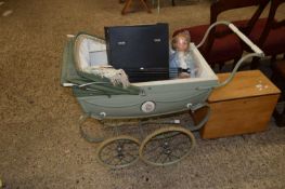 VINATGE SILVERCROSS PRAM TOGETHER WITH A DOLL AND A SLIDE PROJECTOR