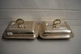 TWO SILVER PLATED ENTREE DISHES