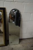 EARLY 20TH CENTURY NARROW BEVELLED MIRROR, 105CM HIGH