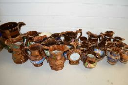 MIXED LOT VARIOUS VICTORIAN COPPER LUSTRE JUGS, MUGS AND OTHER RELATED ITEMS