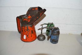 THREE VARIOUS OIL CANS
