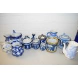 LARGE MIXED LOT TO INCLUDE RANGE OF WEDGWOOD AND OTHER JASPERWARES, VARIOUS VASES, JUGS, BISCUIT