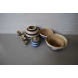 QUANTITY OF VARIOUS CORNISH WARE STYLE KITCHEN BOWLS AND OTHER ITEMS